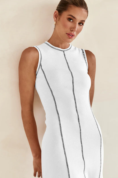 Contrast Stitching Maxi Tank Dress