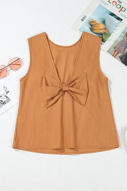 Bow Back Round Neck Tank