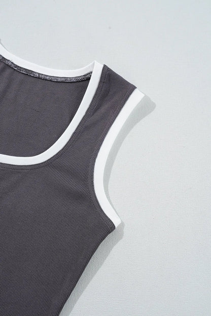 Square Neck Wide Strap Tank