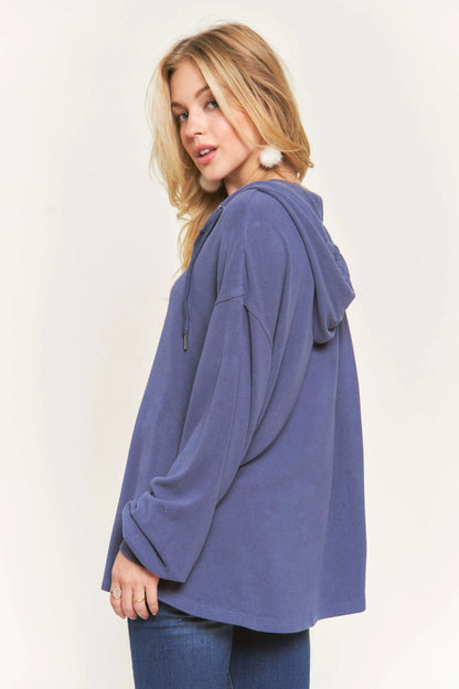 ADORA Henley Hoodie Tunic Top