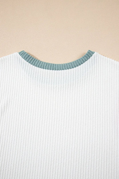 Contrast Trim Ribbed Knit Sleeveless Top