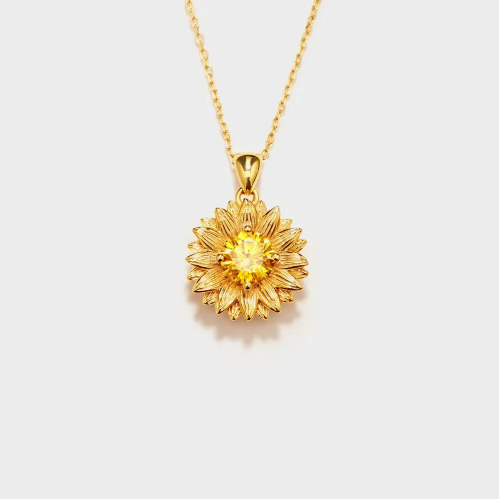Sunflower Shape 18K Gold-Plated Pendant Necklace Gold One Size