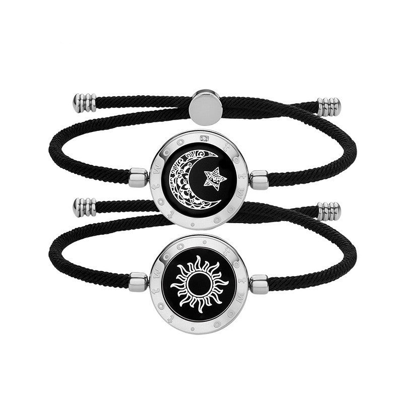 Long Distance Couple Bracelet Silvery silvery A