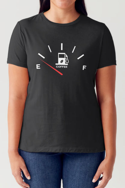 Simply Love Full Size Coffee Fuelled Graphic Short Sleeve Tubular T-Shirt Black