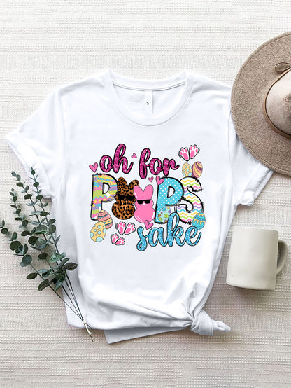 OH FOR PEEPS SAKE Round Neck T-Shirt White