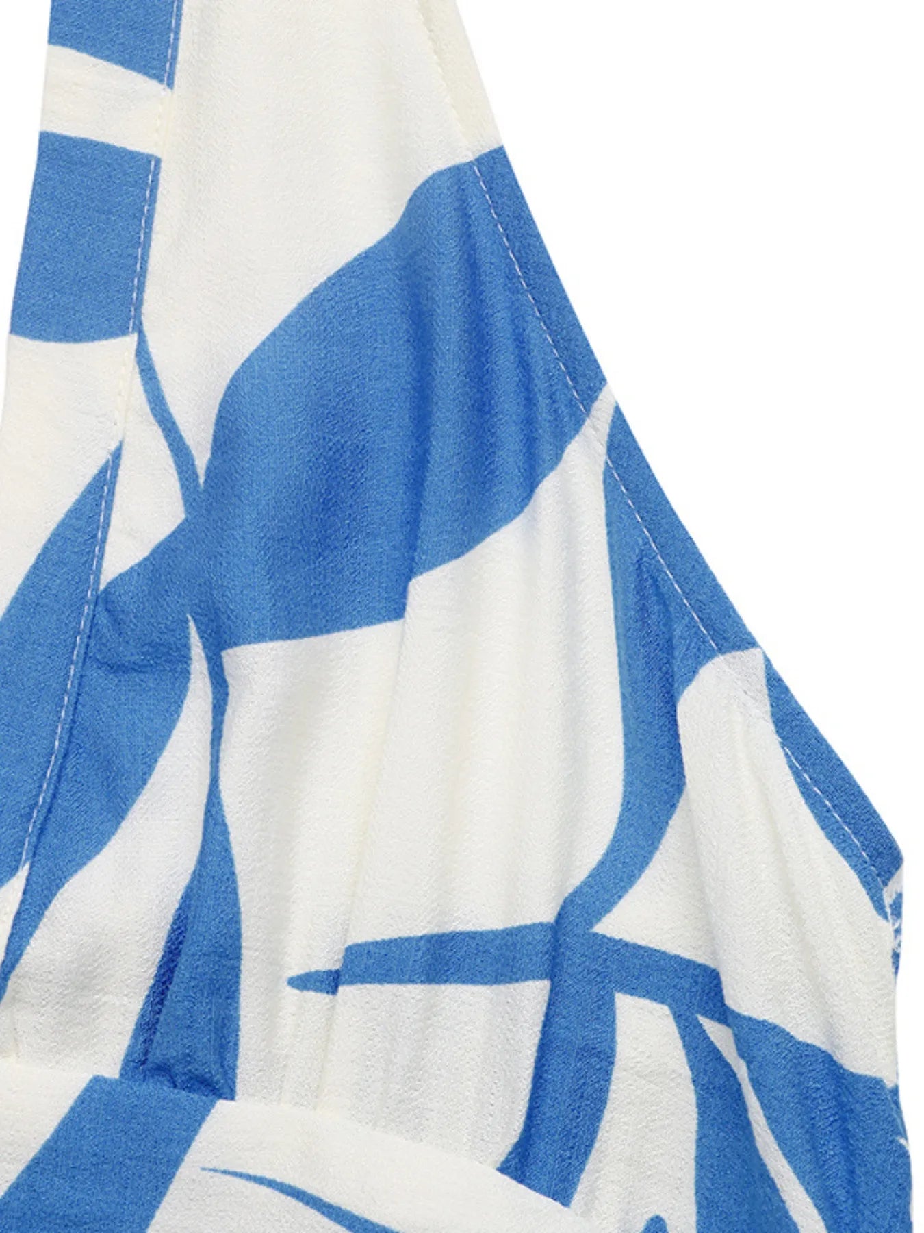 Leaf Print Halter Neck Midi Dress