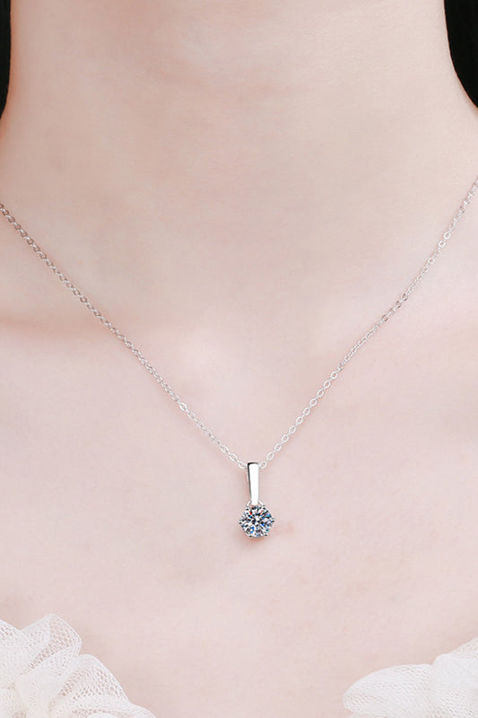 1 Carat Moissanite 925 Sterling Silver Chain-Link Necklace Silver One Size