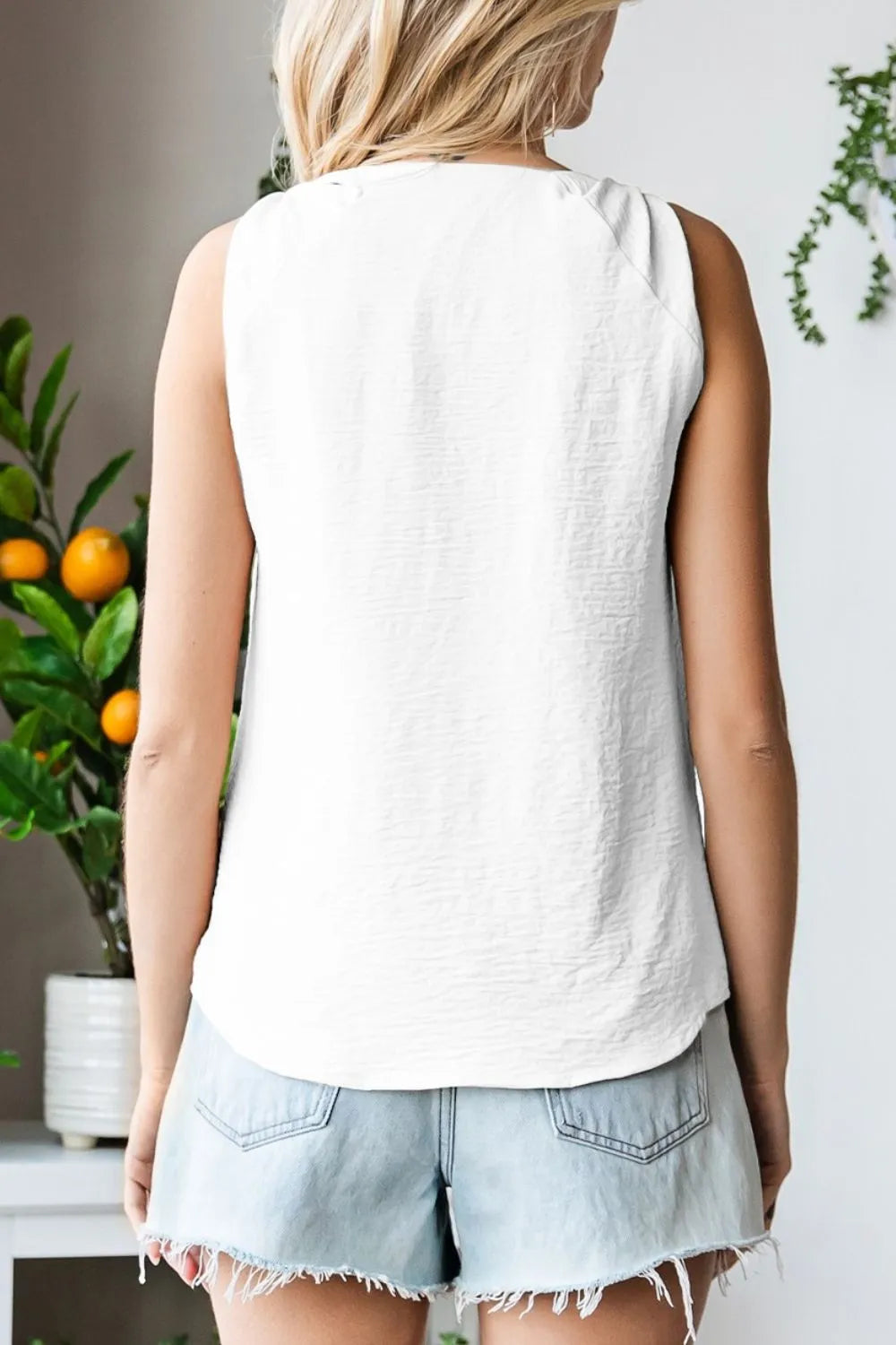 V Neck Knotted Shoulder Vest