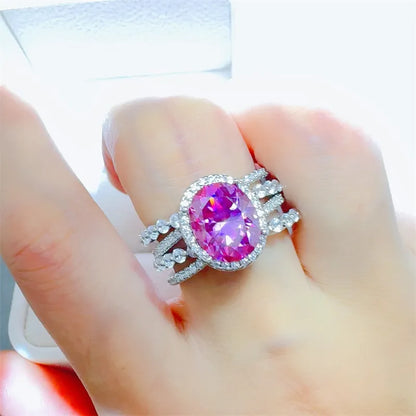 3 Carat Moissanite 925 Sterling Silver Ring Silver