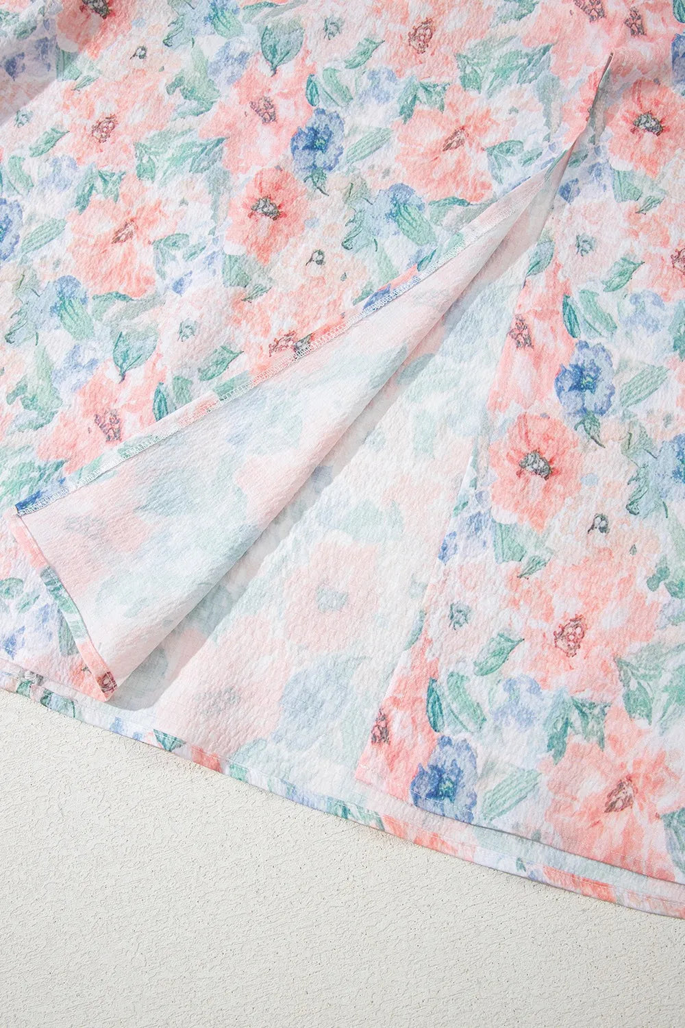 Floral Colorblock Flutter Straps Flowy Dress