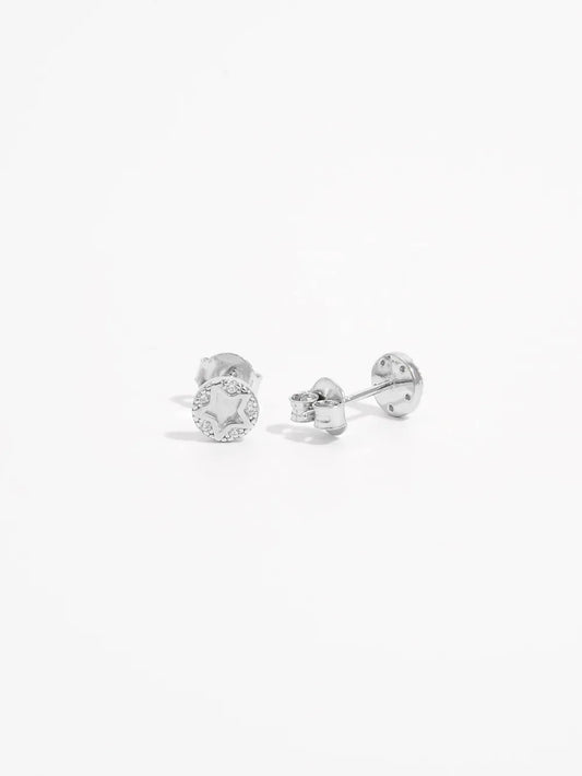 925 Sterling Silver Zircon Star Stud Earrings