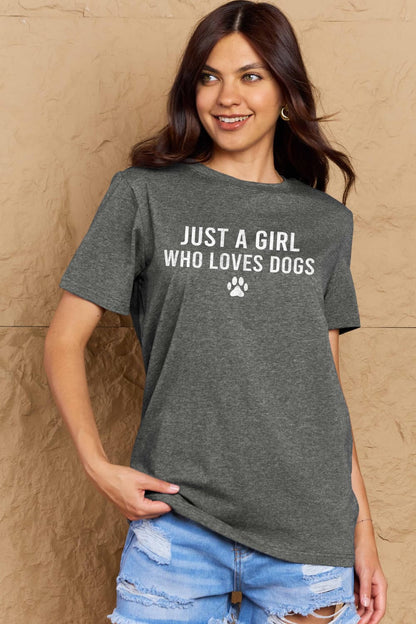 Simply Love Full Size Dog Paw Graphic Cotton T-Shirt Dark Gray
