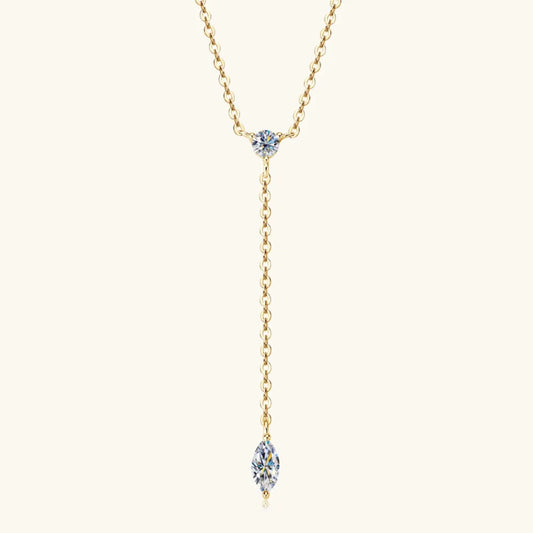 Moissanite 925 Sterling Silver Necklace Gold One Size