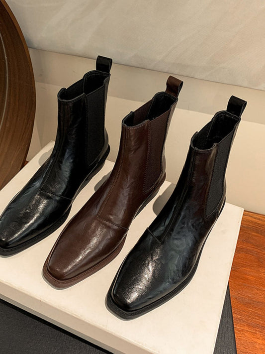 Square Toe Platform Boots
