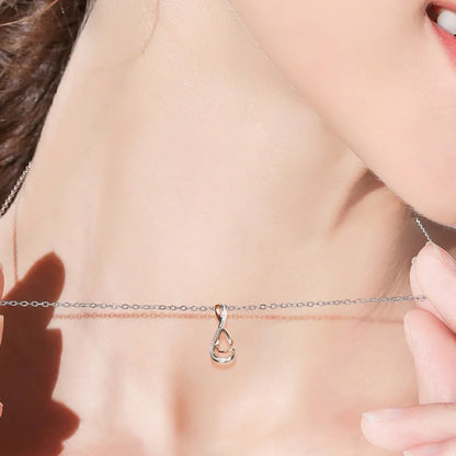925 Sterling Silver Inlaid Moissanite Infinity Pendant Necklace Silver One Size
