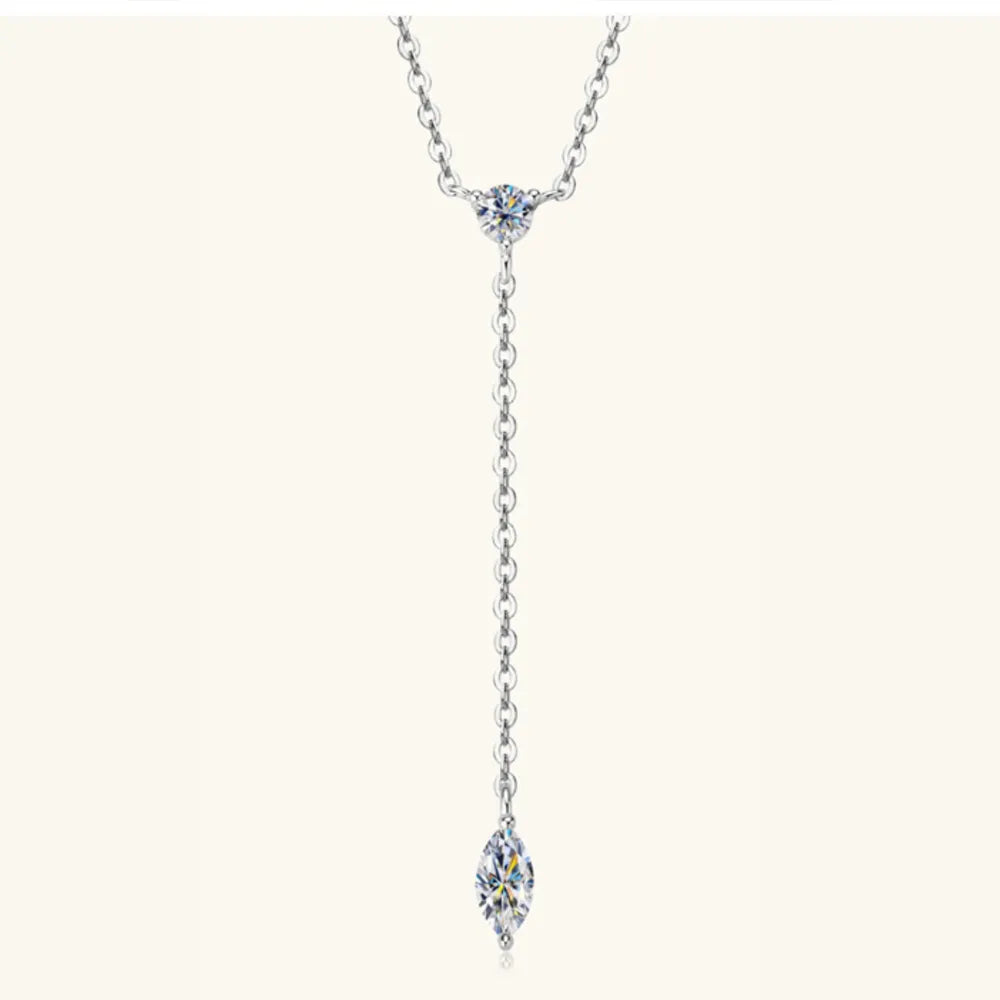 Moissanite 925 Sterling Silver Necklace Silver One Size