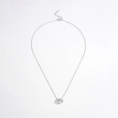 925 Sterling Silver Inlaid Zircon Heart Necklace