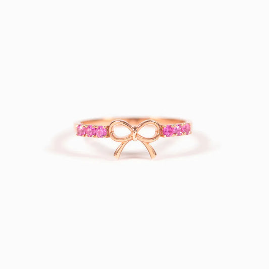 925 Sterling Silver Bow Ring Rose Gold