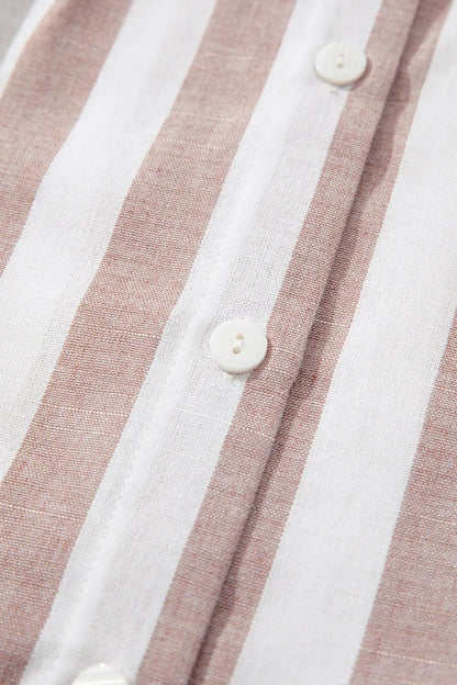 Stripe Button Down Sleeveless Shirt