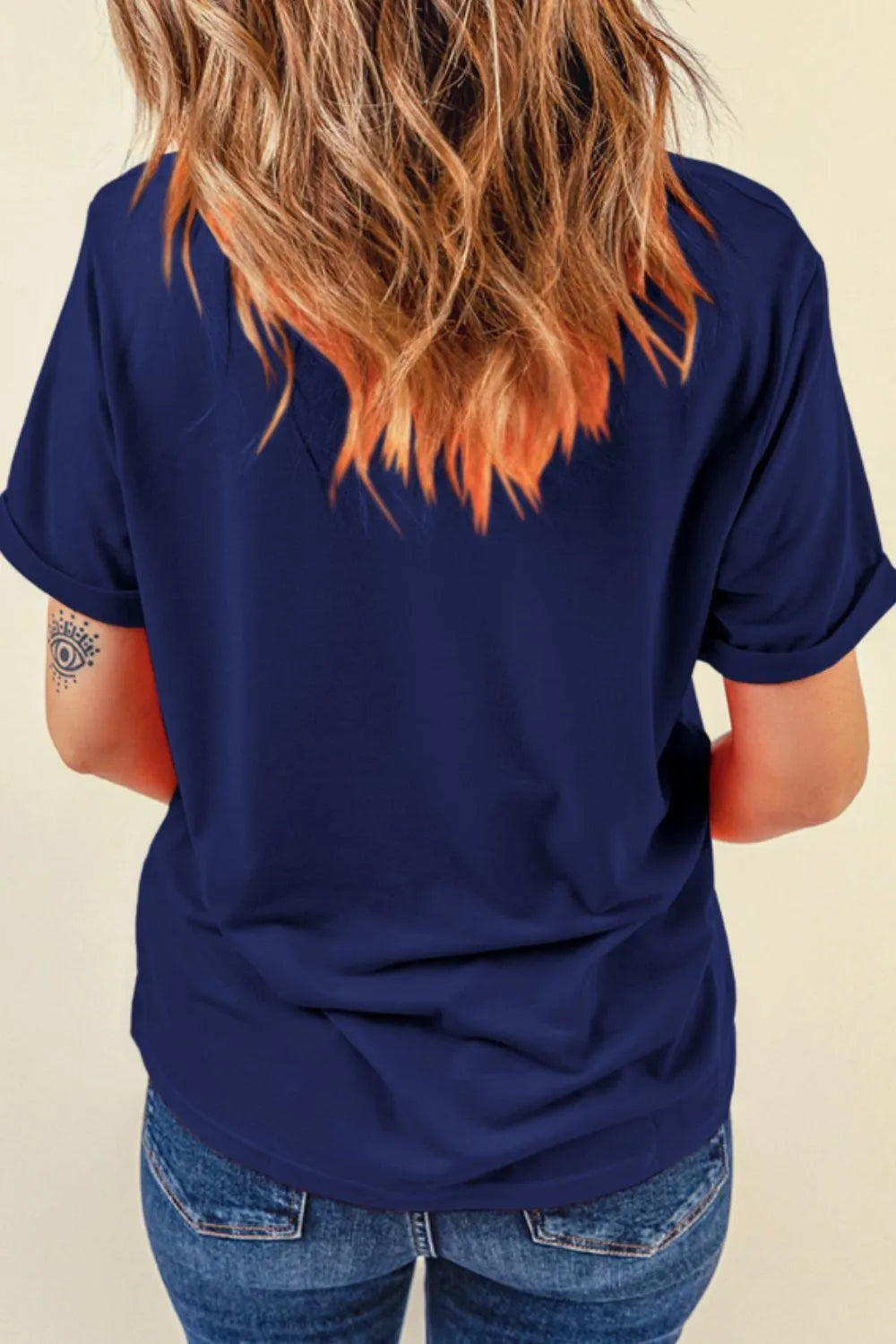 USA Letter Round Neck T-Shirt