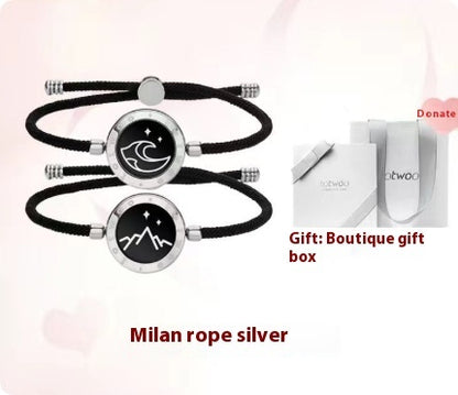 Long Distance Couple Bracelet Oath to Silver