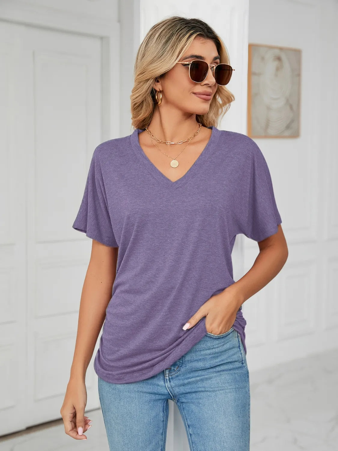 V-Neck Short Sleeve T-Shirt