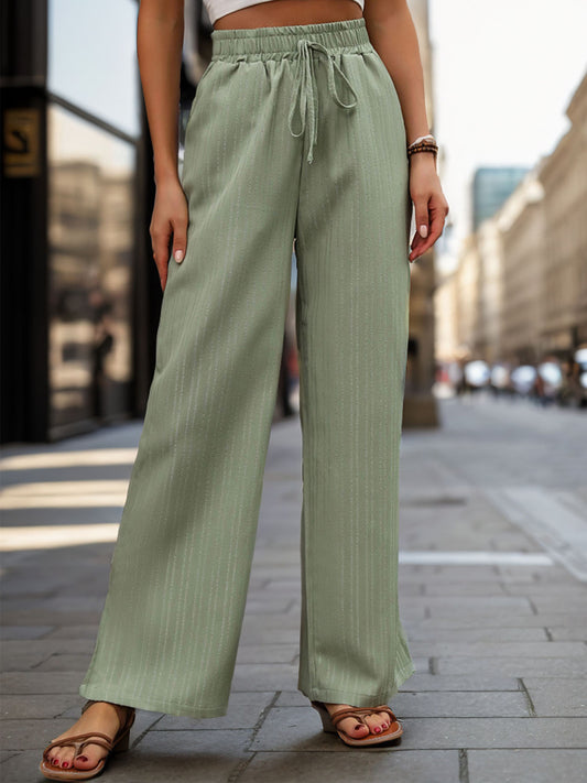 Perfee High Waist Wide Leg Pants Sage