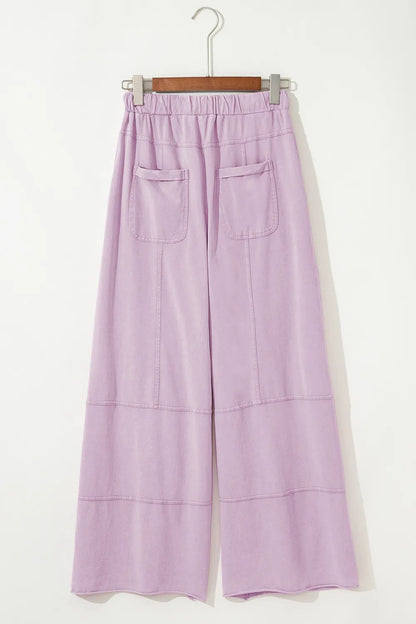 Wide-Leg Cargo Pants with Drawstring Waist