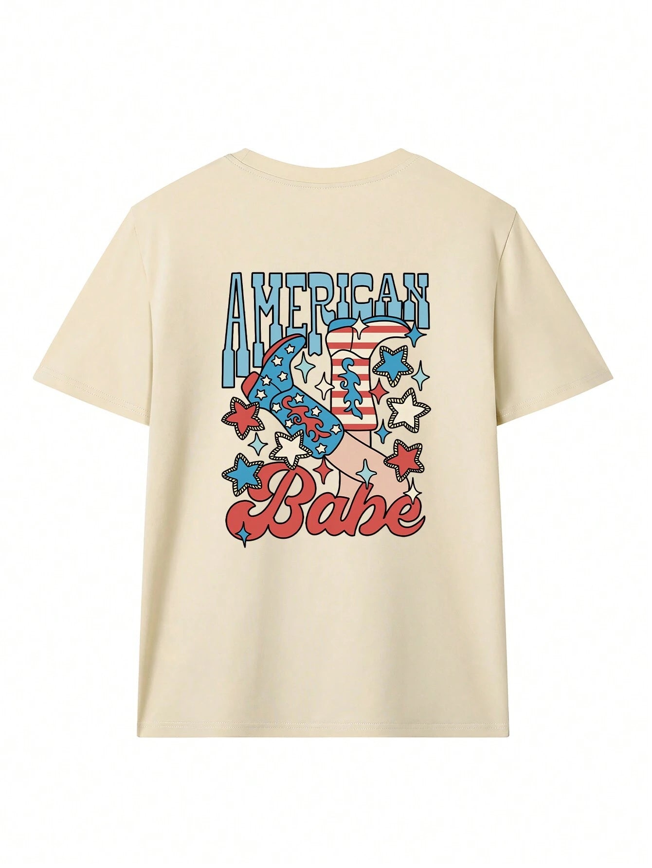 Graphic Round Neck Half Sleeve T-Shirt Tan