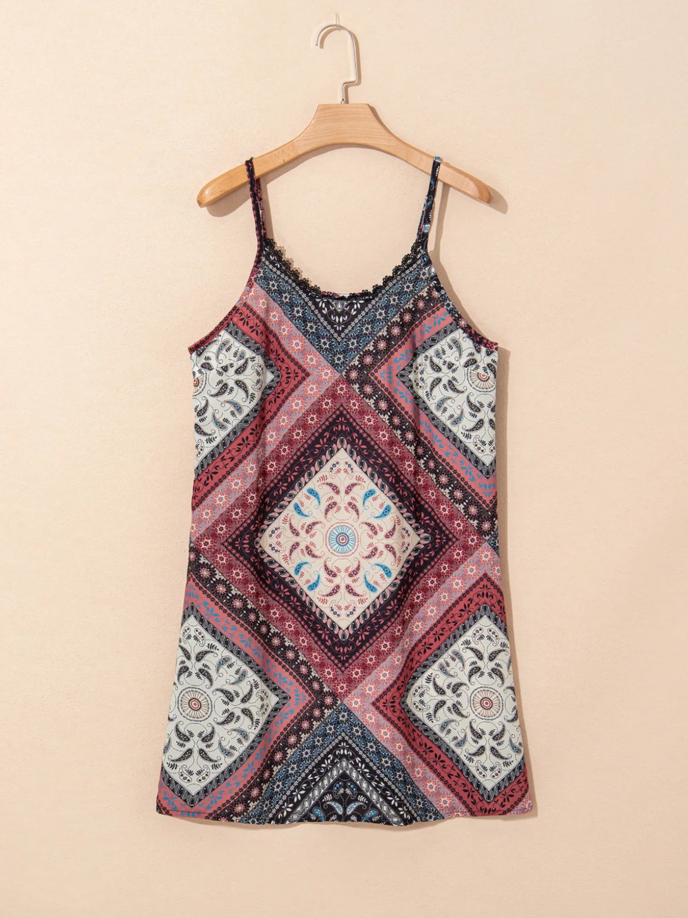 Geometric Paisley Print Cami Mini Dress
