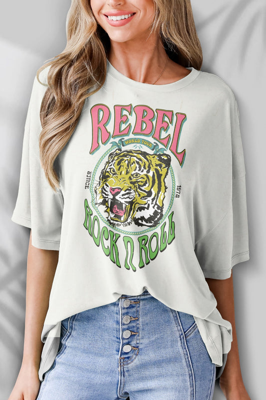 FAM-FAM Round Neck Half Sleeve T-Shirt Sage