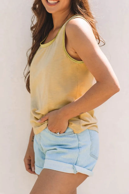 Round Neck Wide Strap Tank