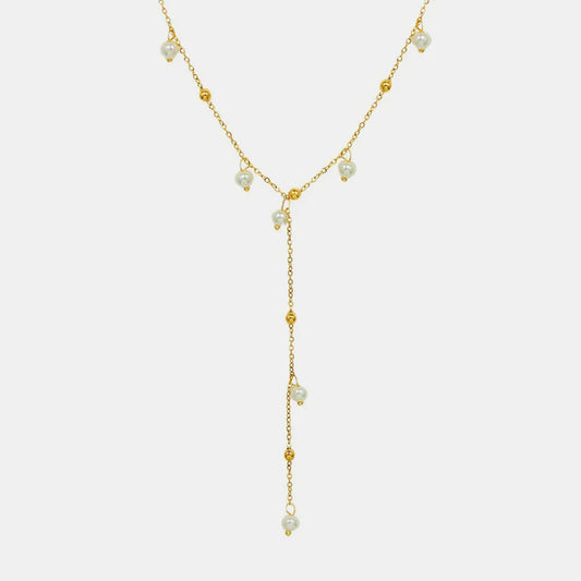 18K Gold-Plated Pearl Drop Necklace Gold One Size