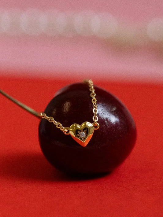 Zircon Heart Pendant Necklace