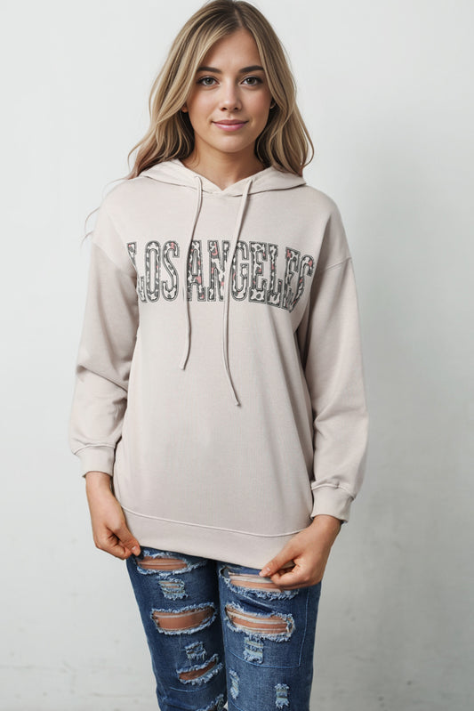 LOS ANGELES Graphic Hoodie Light Gray
