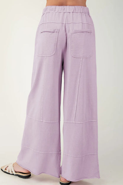 Wide-Leg Cargo Pants with Drawstring Waist