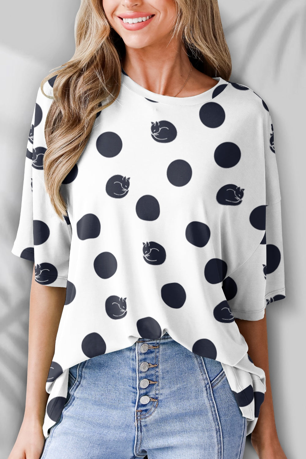 FAM-FAM Round Neck Half Sleeve T-Shirt White