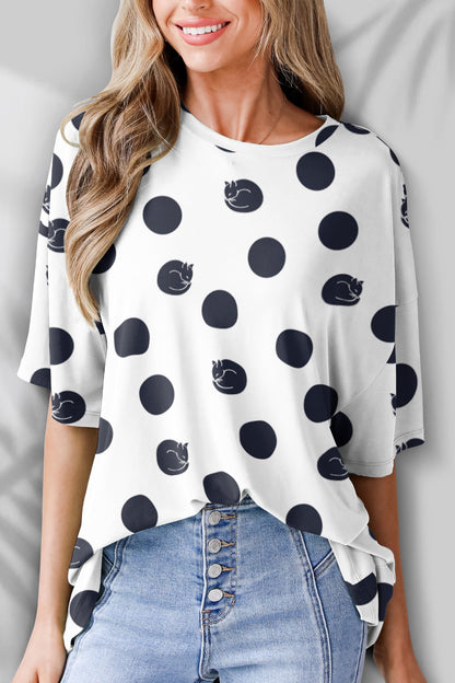 FAM-FAM Round Neck Half Sleeve T-Shirt White