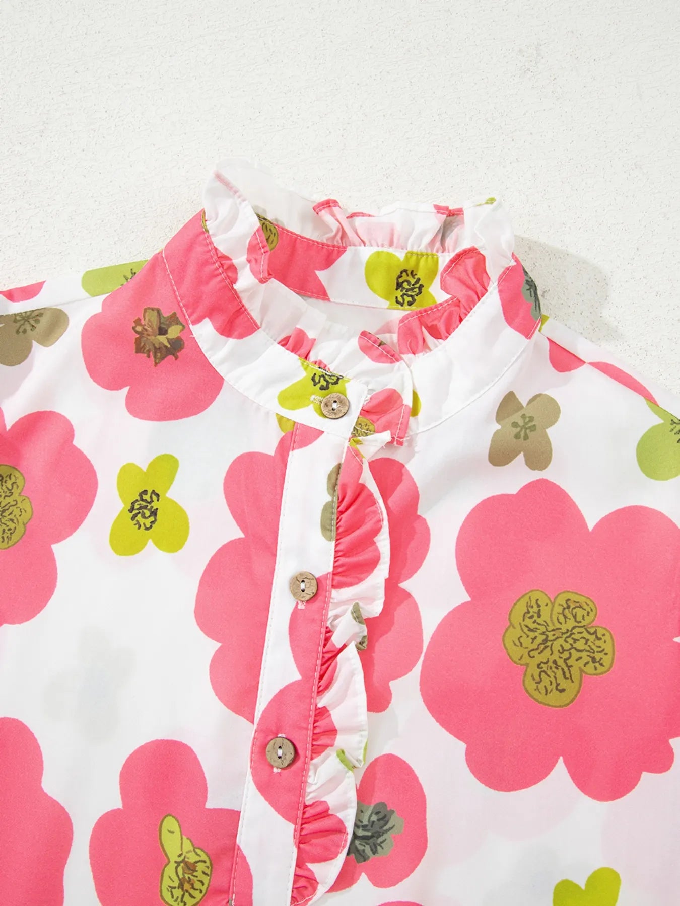 Floral Print Short Sleeve Blouse