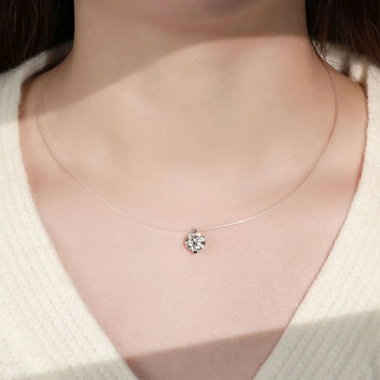1 Carat Moissanite 925 Sterling Silver Necklace Silver One Size