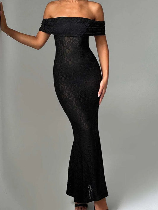 Devine Lace Off-Shoulder Maxi Dress