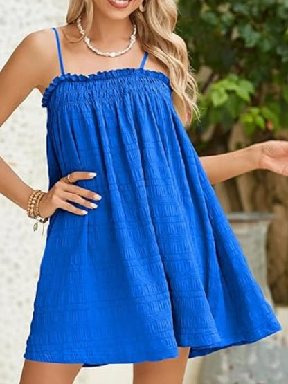 Frill Textured Mini Cami Dress