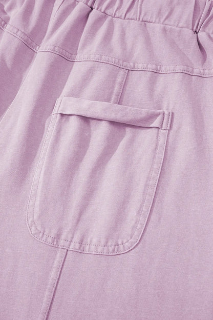 Wide-Leg Cargo Pants with Drawstring Waist
