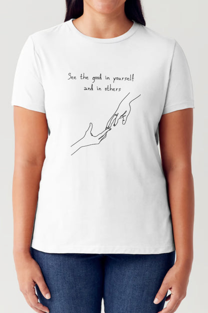 Simply Love Full Size Slogan Graphic Short Sleeve Tubular T-Shirt White