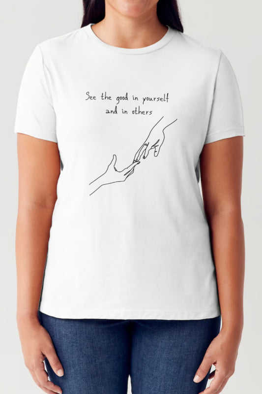 Simply Love Full Size Slogan Graphic Short Sleeve Tubular T-Shirt White