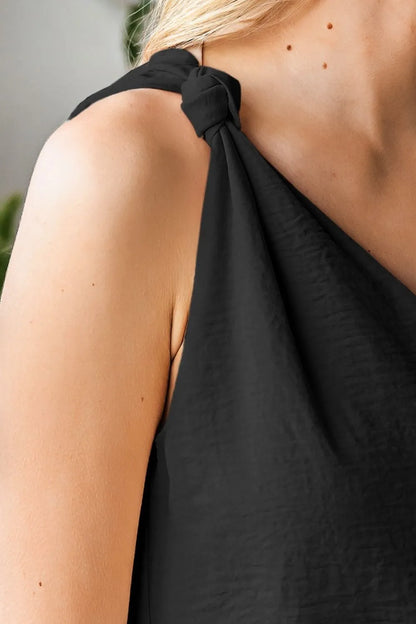 V Neck Knotted Shoulder Vest