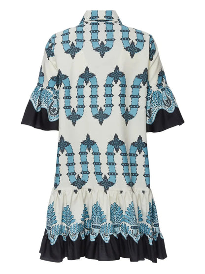 Floral Print Ruffle Sleeve Mini Dress