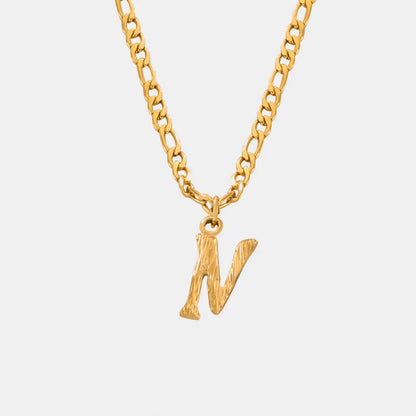 Titanium Steel Letter Pendant Necklace Style N One Size
