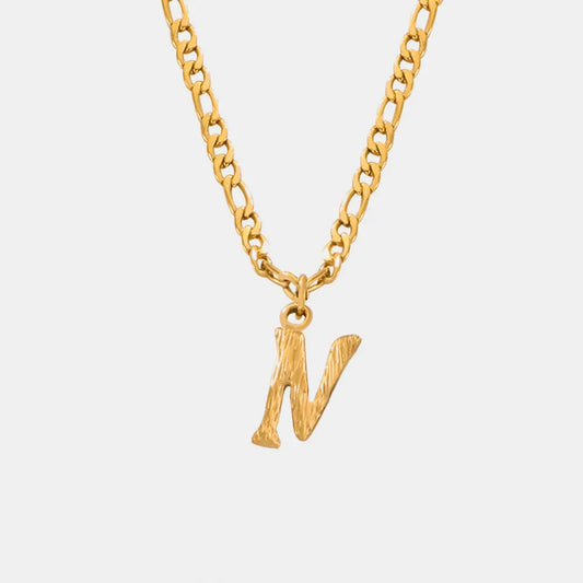 Titanium Steel Letter Pendant Necklace Style N One Size