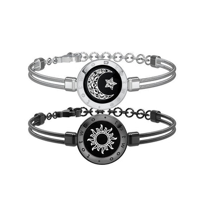 Long Distance Couple Bracelet Silvery black A